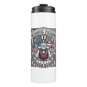 Patriotic Doughnut Lover Vector Graphic Tee_1 Thermal Tumbler