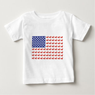 Patriotic Doxie - Dachshund American Flag Baby T-Shirt