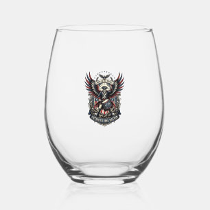 Patriotic Drummer Of Liberty Music Rock Metal Patr Stemless Wine Glass