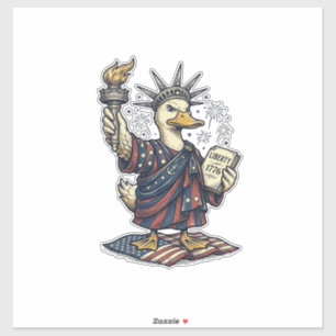 Patriotic Duck 4th of July Vintage T-Shirt Design_