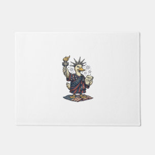 Patriotic Duck 4th of July Vintage T-Shirt Design_ Doormat