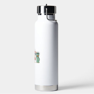 Patriotic Duck and Hot Dog Vintage Vector Shirt_1 Water Bottle