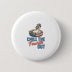 Patriotic Duck Fourth of July Floatie Shirt Design 6 Cm Round Badge