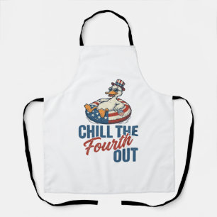 Patriotic Duck Fourth of July Floatie Shirt Design Apron