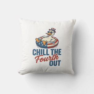 Patriotic Duck Fourth of July Floatie Shirt Design Cushion