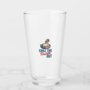 Patriotic Duck Fourth of July Floatie Shirt Design Glass