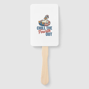 Patriotic Duck Fourth of July Floatie Shirt Design Hand Fan