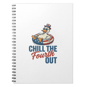 Patriotic Duck Fourth of July Floatie Shirt Design Notebook