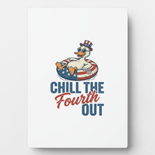 Patriotic Duck Fourth of July Floatie Shirt Design Plaque