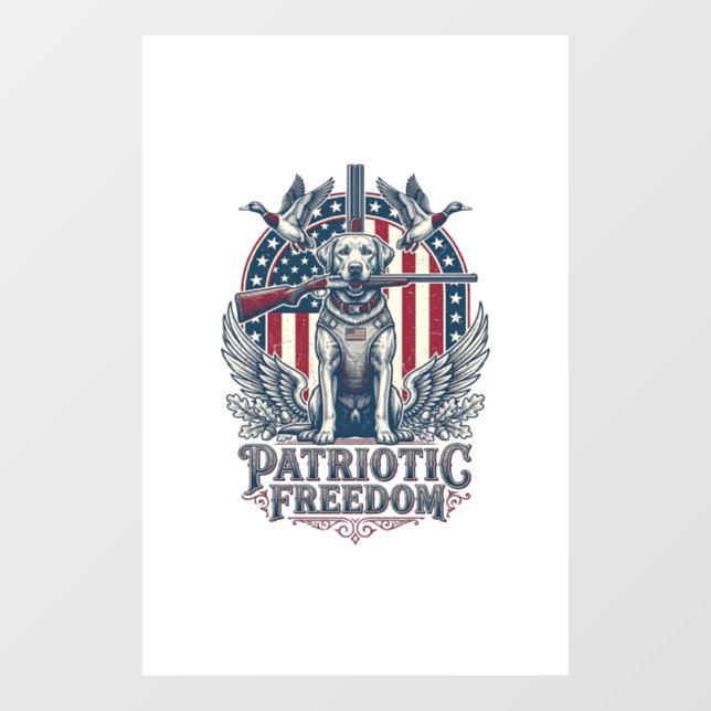 Patriotic Duck Hunter Dog Vector Graphic Tee_1 (Sheet)