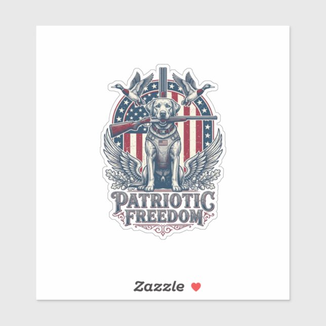 Patriotic Duck Hunter Dog Vector Graphic Tee_1 (Sheet)