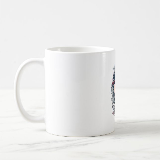 Patriotic Duck Hunter Dog Vector Graphic Tee_1 Coffee Mug (Left)