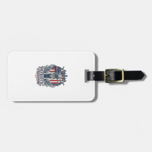 Patriotic Duck Hunter Dog Vector Graphic Tee_1 Luggage Tag