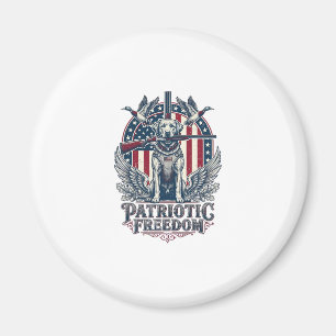 Patriotic Duck Hunter Dog Vector Graphic Tee_1 Magnet