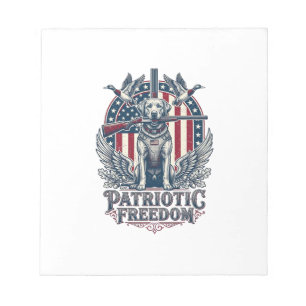Patriotic Duck Hunter Dog Vector Graphic Tee_1 Notepad