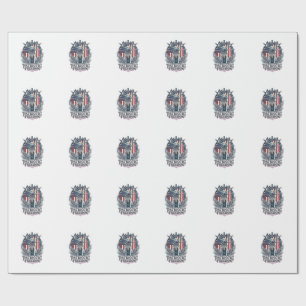 Patriotic Duck Hunter Dog Vector Graphic Tee_1 Wrapping Paper