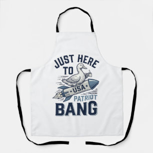 Patriotic Duck Rocket Vintage Vector Shirt Design_ Apron