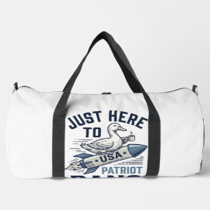 Patriotic Duck Rocket Vintage Vector Shirt Design_ Duffle Bag