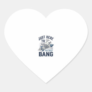 Patriotic Duck Rocket Vintage Vector Shirt Design_ Heart Sticker