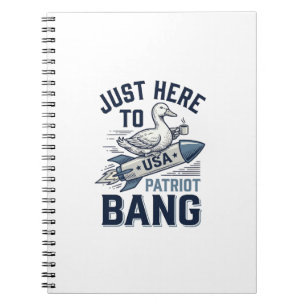 Patriotic Duck Rocket Vintage Vector Shirt Design_ Notebook
