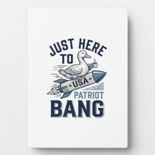 Patriotic Duck Rocket Vintage Vector Shirt Design_ Plaque
