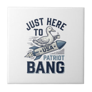 Patriotic Duck Rocket Vintage Vector Shirt Design_ Tile