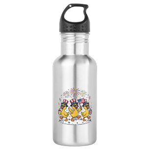 Patriotic Duck Trio Vintage 4th of July Shirt Desi 532 Ml Water Bottle