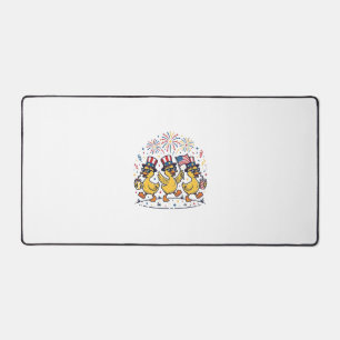 Patriotic Duck Trio Vintage 4th of July Shirt Desi Desk Mat