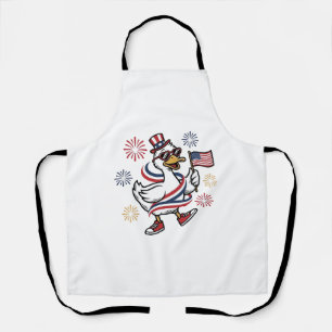 Patriotic Duck Vintage Engraving T-Shirt Design_1 Apron