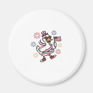 Patriotic Duck Vintage Engraving T-Shirt Design_1 Magnet