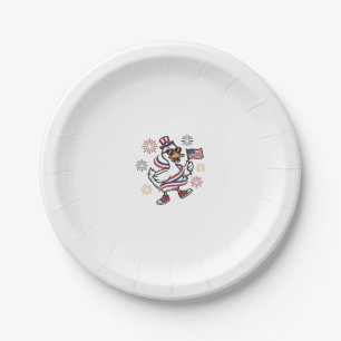 Patriotic Duck Vintage Engraving T-Shirt Design_1 Paper Plate