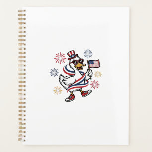 Patriotic Duck Vintage Engraving T-Shirt Design_1 Planner