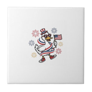 Patriotic Duck Vintage Engraving T-Shirt Design_1 Tile