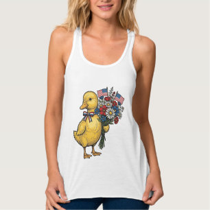 Patriotic Duckling Flower Bouquet Vintage Shirt De