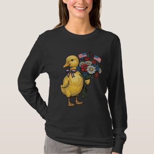 Patriotic Duckling Flower Bouquet Vintage Shirt De