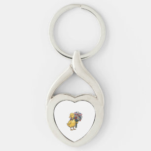 Patriotic Duckling Flower Bouquet Vintage Shirt De Key Ring