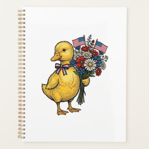 Patriotic Duckling Flower Bouquet Vintage Shirt De Planner