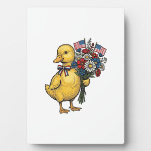 Patriotic Duckling Flower Bouquet Vintage Shirt De Plaque