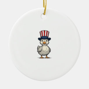Patriotic Duckling Vintage 4th of July Shirt Desig Ceramic Tree Decoration
