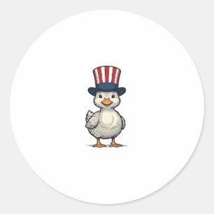 Patriotic Duckling Vintage 4th of July Shirt Desig Classic Round Sticker