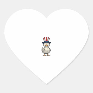 Patriotic Duckling Vintage 4th of July Shirt Desig Heart Sticker
