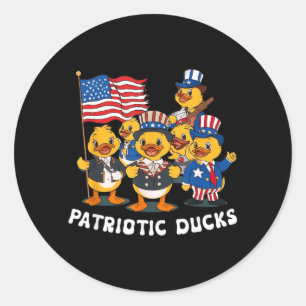 Patriotic Ducks Rubber Cruise Ducks American Flag Classic Round Sticker