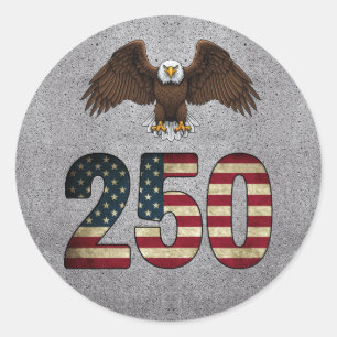Patriotic Eagle 250 USA Semiquincentennial Classic Round Sticker