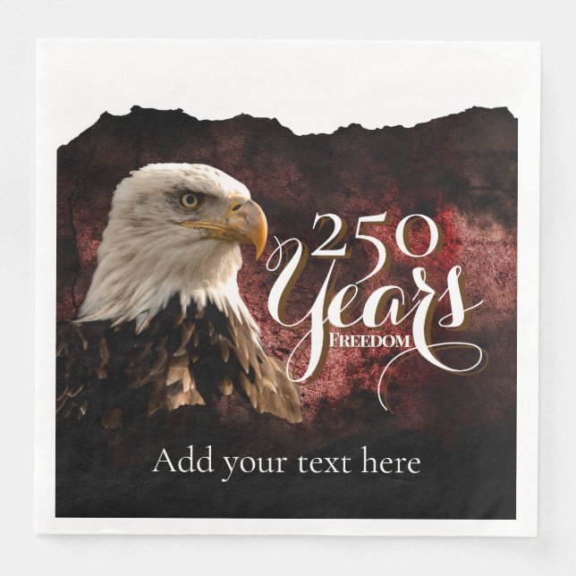 Patriotic Eagle 250 Years Paper Napkin (Front)