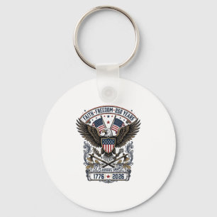 Patriotic Eagle 250 Years Vintage Freedom Key Ring