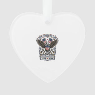 Patriotic Eagle 250 Years Vintage Freedom Ornament