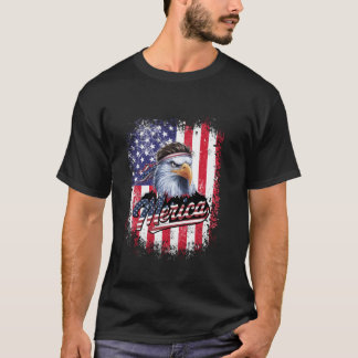 Patriotic Eagle 4th of July Celebration USA Flag T-Shirt