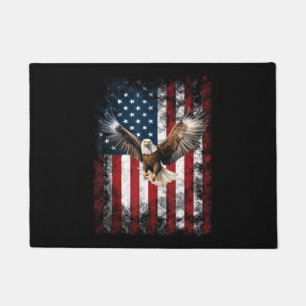 Patriotic Eagle 4th of July USA American Flag Doormat