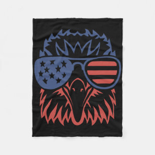Patriotic Eagle 4th Of July Usa American Flag Fleece Blanket