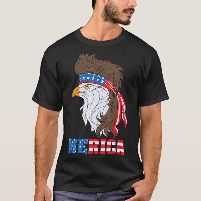 Patriotic Eagle 4th Of July Usa American Flag Meri T-Shirt (Front)